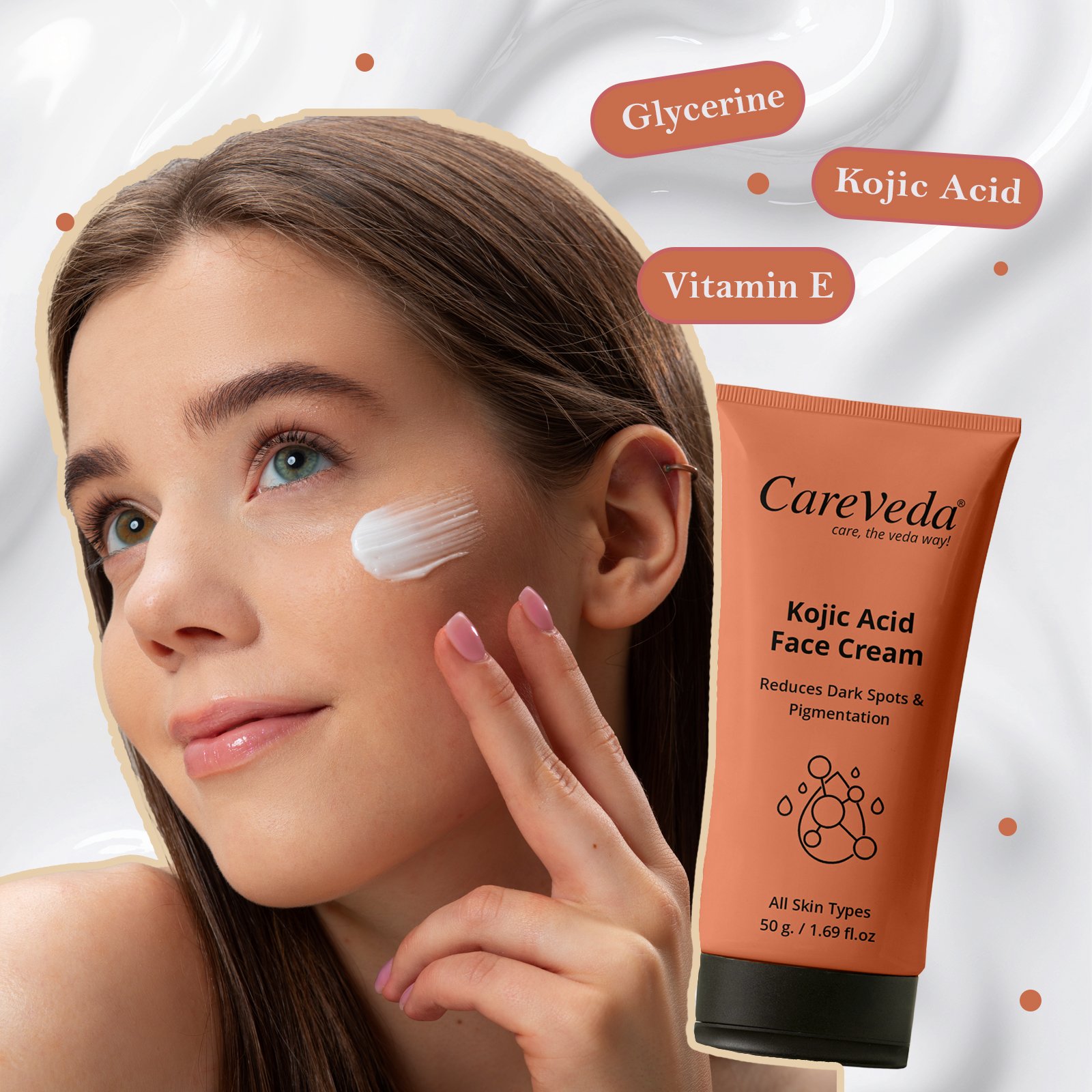 Kojic Acid Face Cream For Reduces Dark Spots & Pigmentation Suitable For All Skin Types 50gm - Image 4