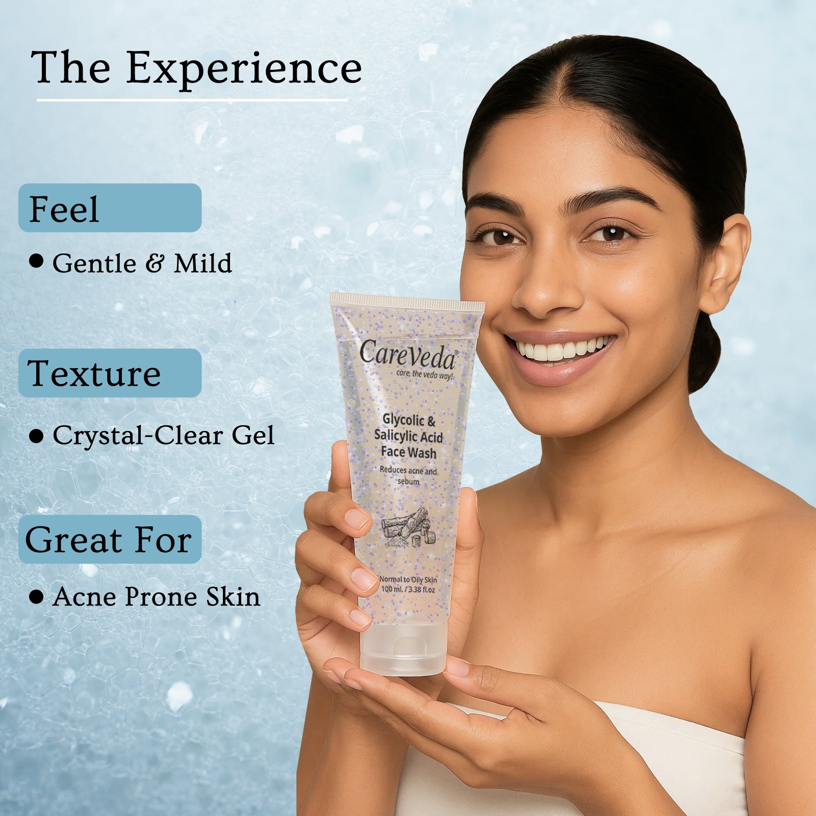 Glycolic & 1% Salicylic Acid Face Wash for Acne & Oil Control 100ml - Image 5