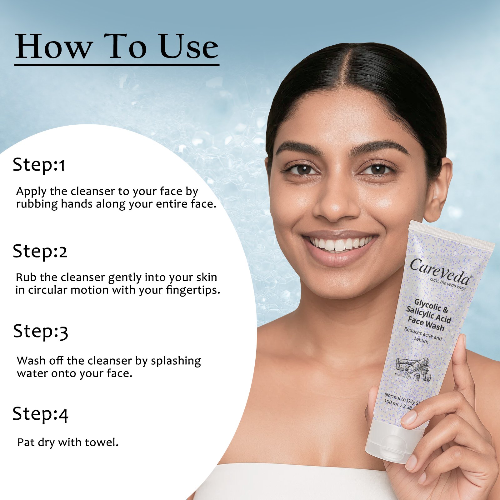 Glycolic & 1% Salicylic Acid Face Wash for Acne & Oil Control 100ml - Image 6