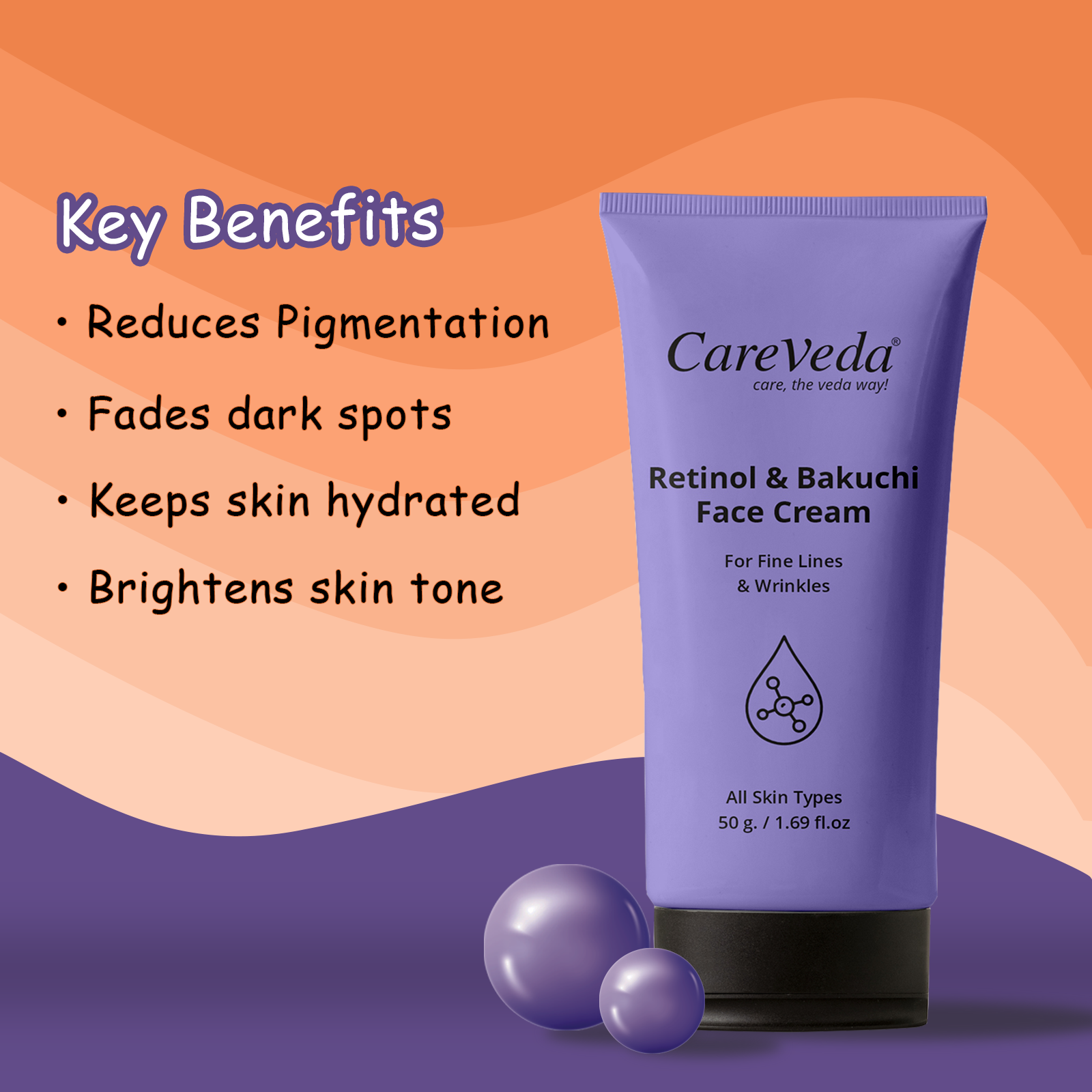 Retinol & Bakuchi Face Cream For Fine Lines & Wrinkles Suitable For All Skin Types 50gm - Image 4